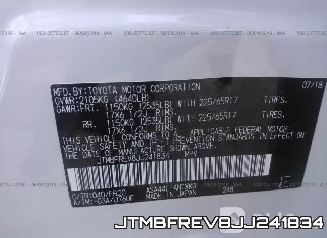 JTMBFREV8JJ241834 фото 8