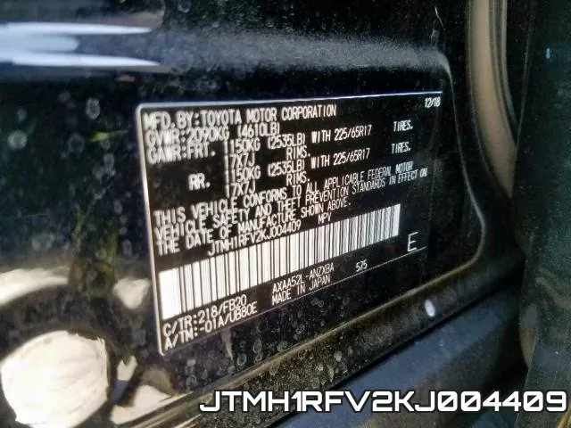 JTMH1RFV2KJ004409 фото 2
