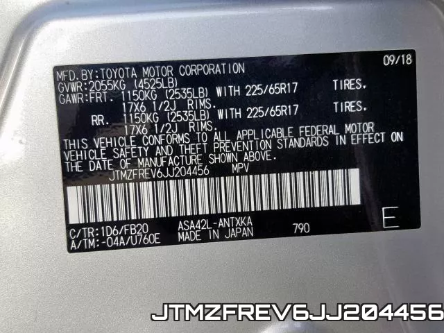 JTMZFREV6JJ204456 фото 2