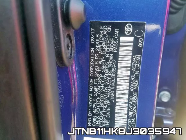 JTNB11HK8J3035947 фото 2