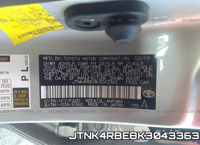 JTNK4RBE8K3043363 фото 9