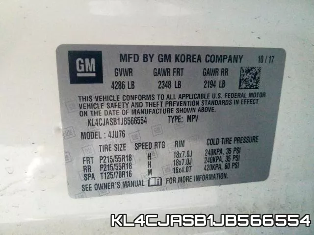 KL4CJASB1JB566554 фото 2