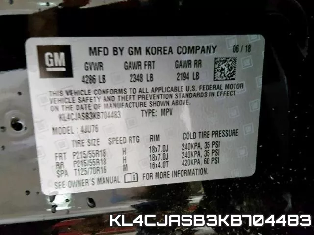 KL4CJASB3KB704483 фото 2