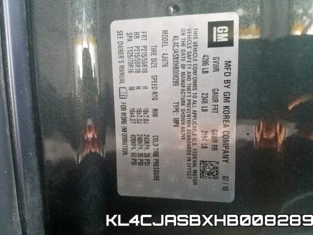 KL4CJASBXHB008289 фото 2