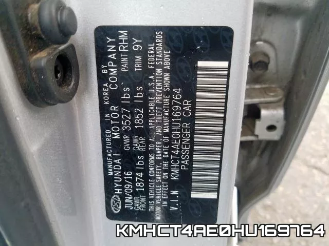 KMHCT4AE0HU169764 фото 2