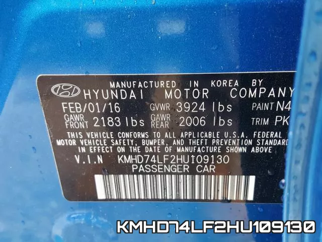 KMHD74LF2HU109130 фото 2
