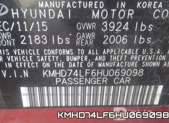 KMHD74LF6HU069098 фото 9