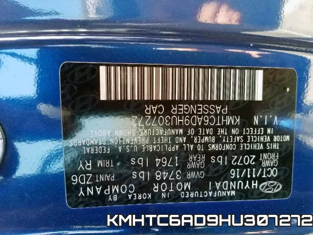 KMHTC6AD9HU307272 фото 2