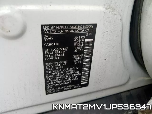 KNMAT2MV1JP536347 фото 2