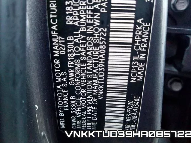 VNKKTUD39HA085722 фото 2