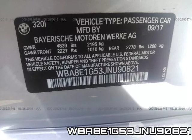 WBA8E1G53JNU90821 фото 7