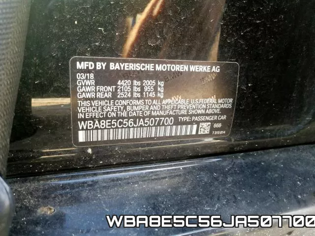 WBA8E5C56JA507700 фото 2