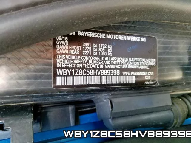 WBY1Z8C58HV889398 фото 2