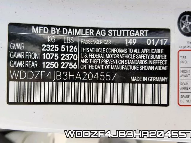 WDDZF4JB3HA204557 фото 2