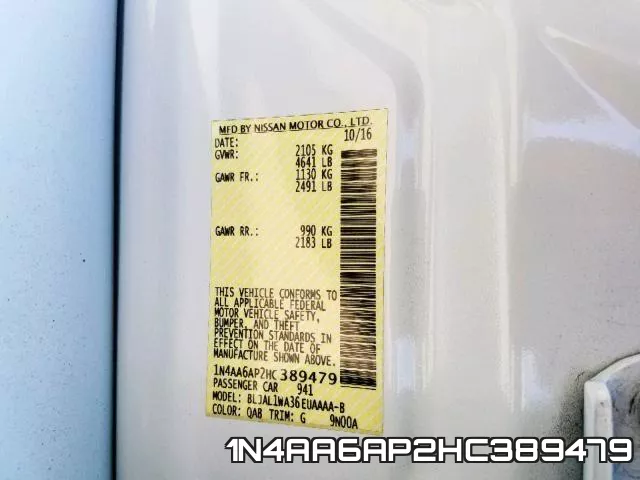 1N4AA6AP2HC389479 фото 2