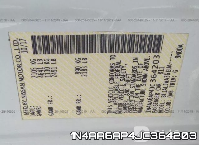 1N4AA6AP4JC364203 фото 10