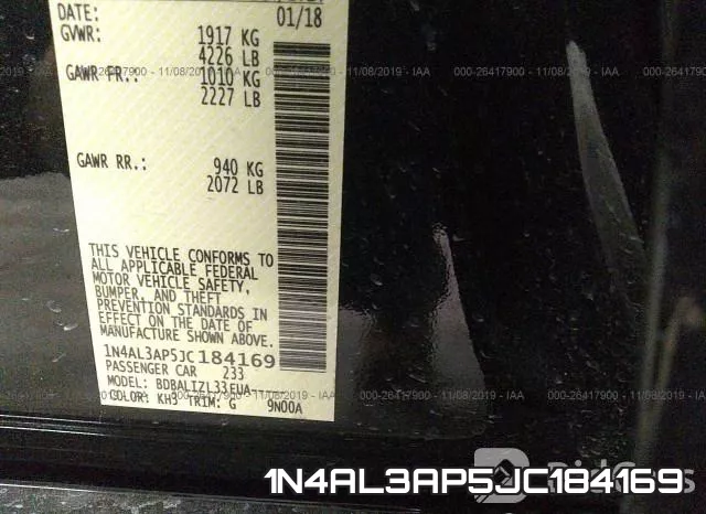 1N4AL3AP5JC184169 фото 8