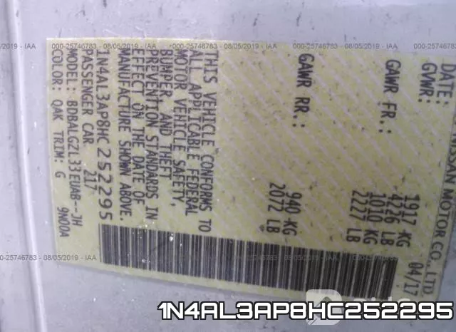 1N4AL3AP8HC252295 фото 6