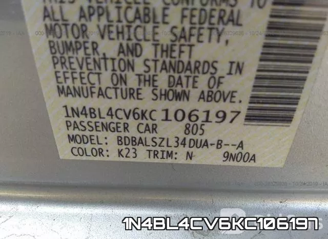 1N4BL4CV6KC106197 фото 9