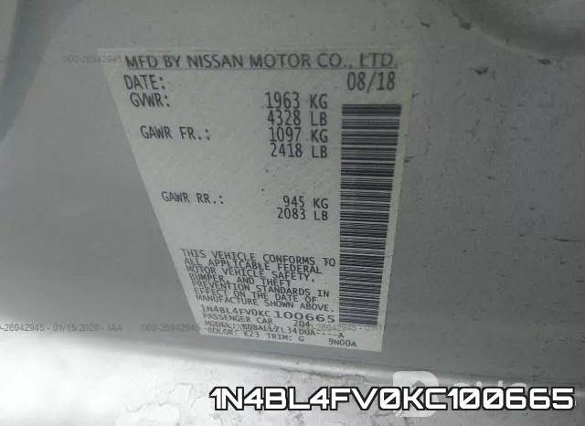 1N4BL4FV0KC100665 фото 8