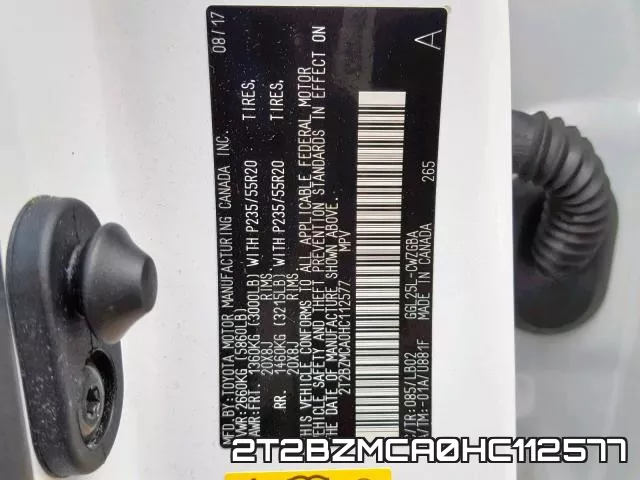 2T2BZMCA0HC112577 фото 2
