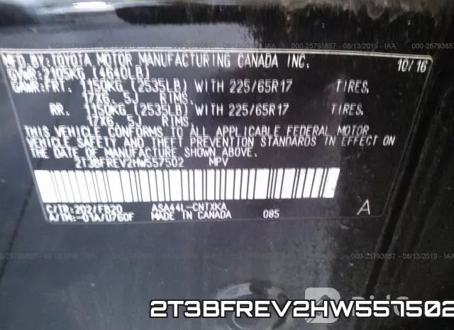 2T3BFREV2HW557502 фото 9