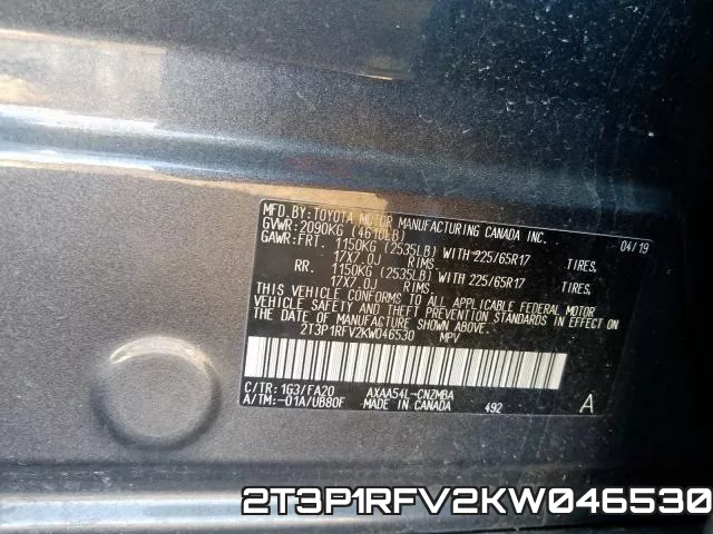 2T3P1RFV2KW046530 фото 2