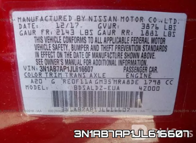 3N1AB7AP1JL616607 фото 9
