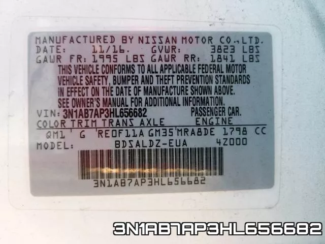 3N1AB7AP3HL656682 фото 2