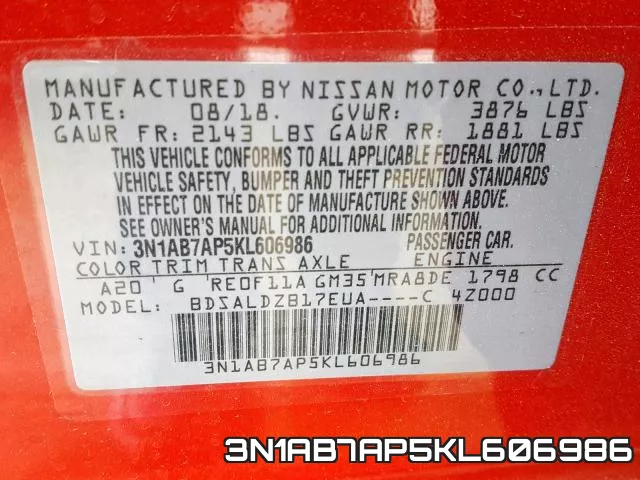 3N1AB7AP5KL606986 фото 2