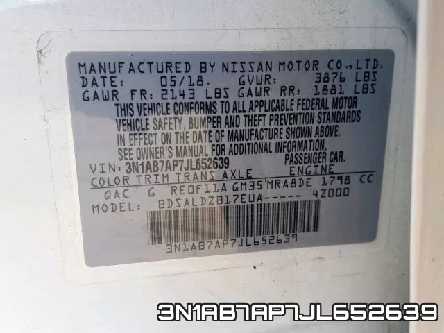 3N1AB7AP7JL652639 фото 2