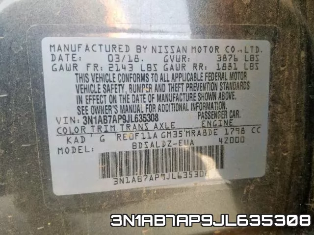 3N1AB7AP9JL635308 фото 2