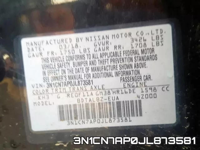 3N1CN7AP0JL873581 фото 2