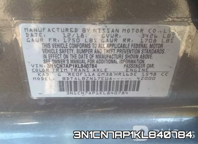 3N1CN7AP1KL840784 фото 10