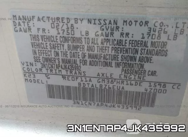 3N1CN7AP4JK435992 фото 9