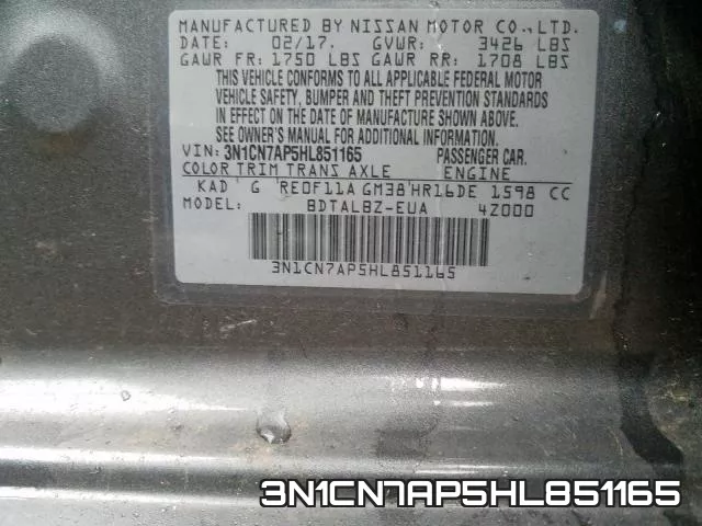 3N1CN7AP5HL851165 фото 2