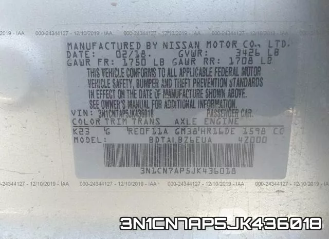 3N1CN7AP5JK436018 фото 10