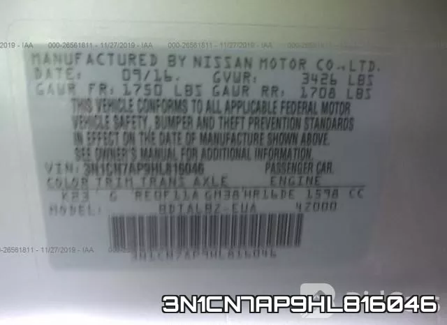 3N1CN7AP9HL816046 фото 7