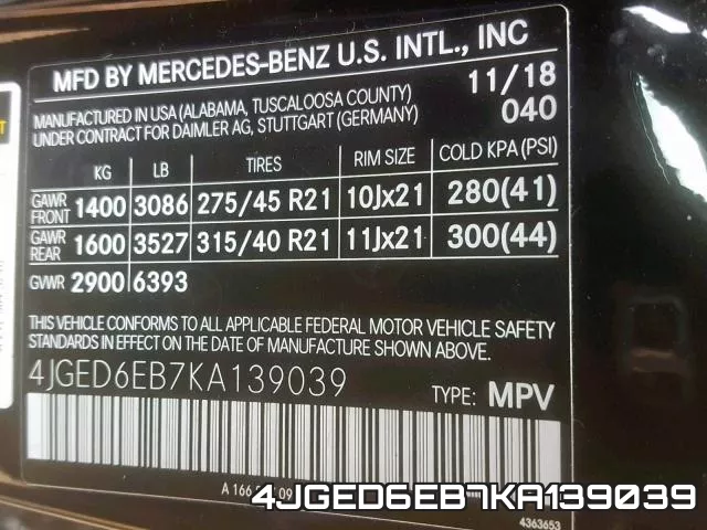 4JGED6EB7KA139039 фото 2