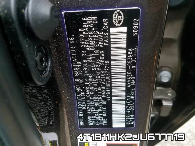 4T1B11HK2JU677719 фото 2