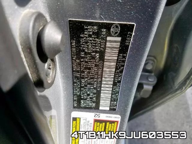 4T1B11HK9JU603553 фото 2