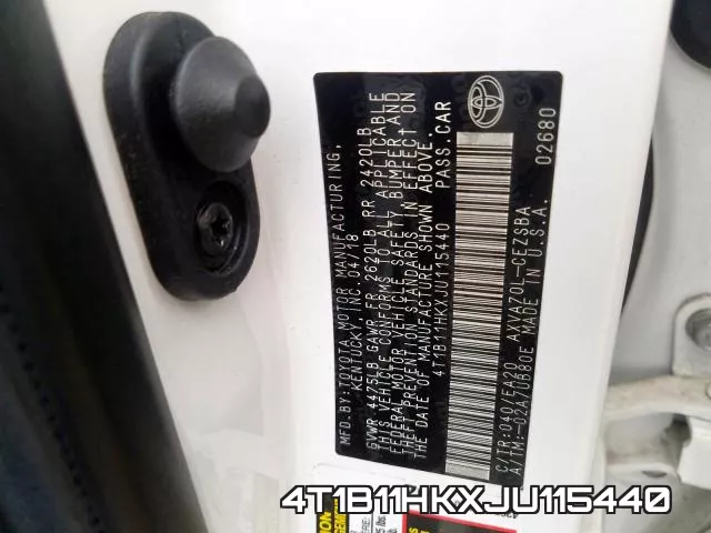 4T1B11HKXJU115440 фото 2