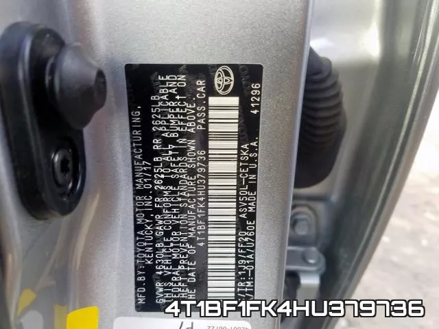 4T1BF1FK4HU379736 фото 2
