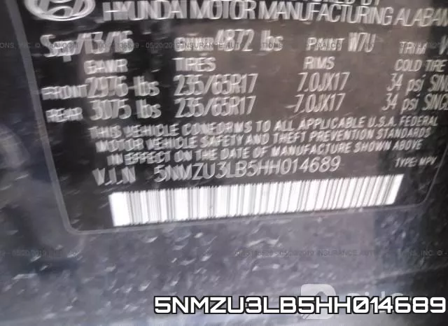 5NMZU3LB5HH014689 фото 6