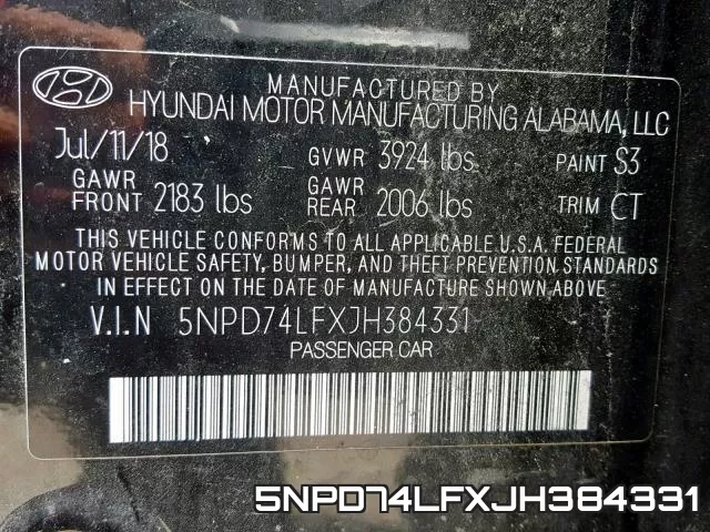 5NPD74LFXJH384331 фото 2