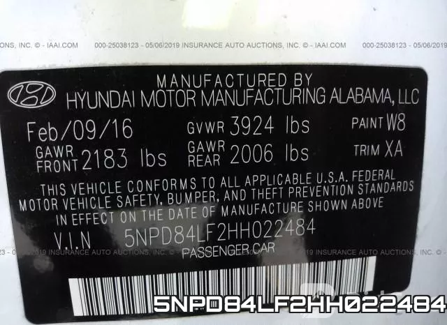 5NPD84LF2HH022484 фото 10