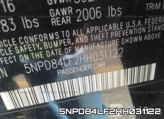 5NPD84LF2HH031122 фото 10