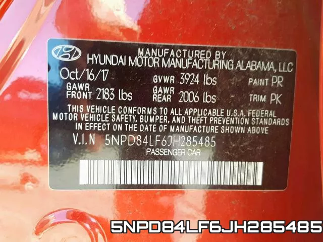 5NPD84LF6JH285485 фото 2