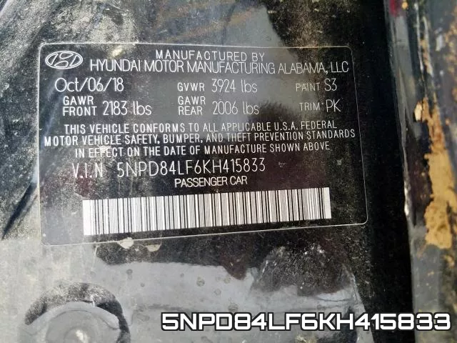 5NPD84LF6KH415833 фото 2