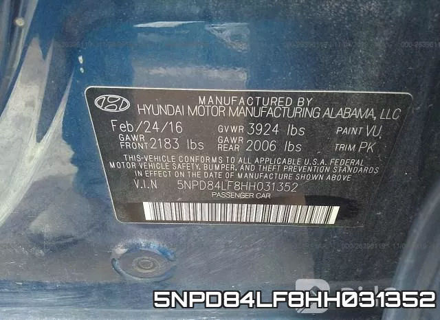 5NPD84LF8HH031352 фото 10